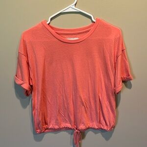 american eagle pink cinch bottom tee